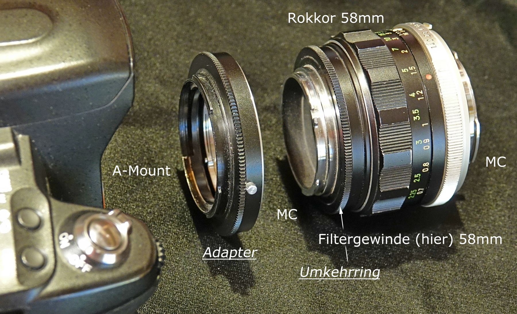 MC-Rokkor- Umkehrring- Adapter