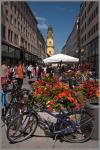 Stadtansicht mit Fahrrad