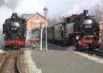 Schmalspurbahn Bahnhof Bertsdort Doppelausfahrt