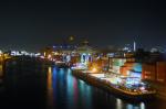 Hafen Mannheim bei Nacht