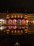 altes Kaufhaus Freiburg bei Nacht