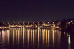 Basel, Blick von der Mittleren Brücke auf den Rhein mit Wettsteinbrücke