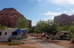 Blick auf das Monument Valley von Campground Goulding's Lodge