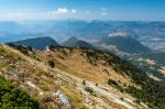 Blick über den Jardin auf Grenoble und Vercors