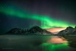 Lofoten Strand und Polarlicht