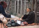 Kappenverkäufer in Kashgar 1989
