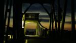 Nacht's einsam auf einer Brücke